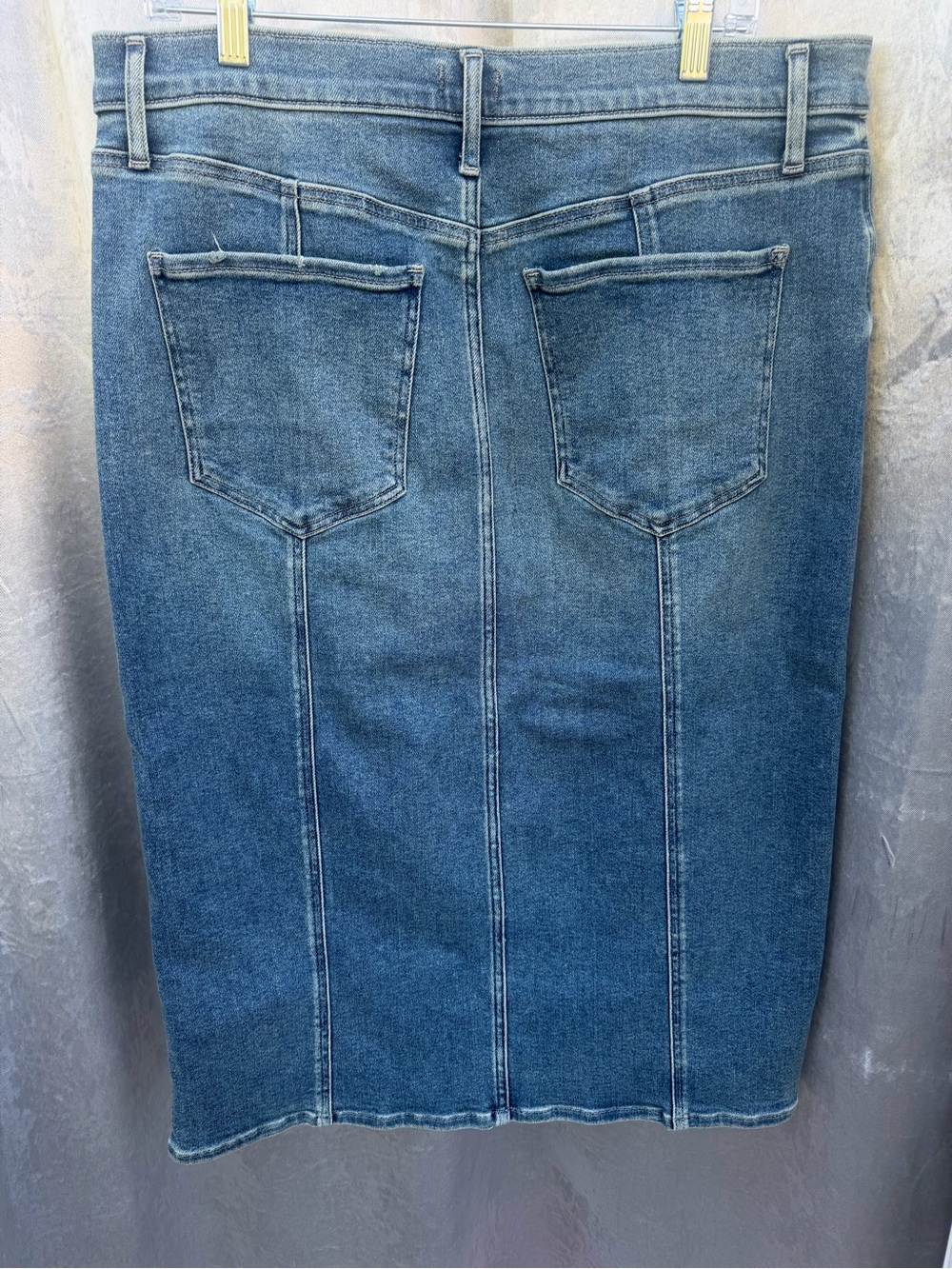 Express Women’s Straight Denim Skirt in Light Blue with front slit - Picture 2 of 5